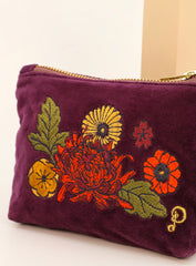 Powder Design - Vintage Floral Velvet Mini Pouch