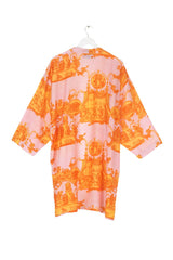 One Hundred Stars Roman Column Orange Collar Kimono