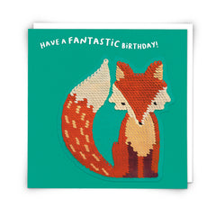 Redback Card Sequin Fox Birthday Card