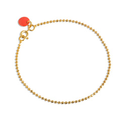 Enamel Copenhagen Bracelet Ball Chain - Coral