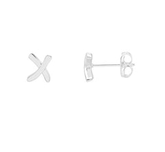 Estella Bartlett Kiss Stud Earrings Silver Plated