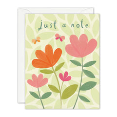 James Ellis Just a Note Pink and Orange Flowers Pack of 5 Cards