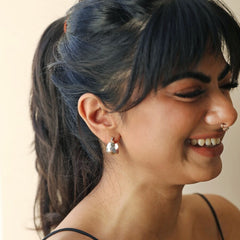 Lisa Angel - Silver Hammered Hoop Earrings