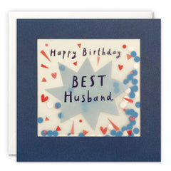 James Ellis Happy Birthday Husband Star Paper Shakies Card