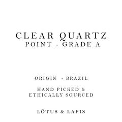 Lotus & Lapis Clear Quartz Point