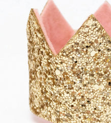 Meri Meri Golden Glitter Crown Hair Clip