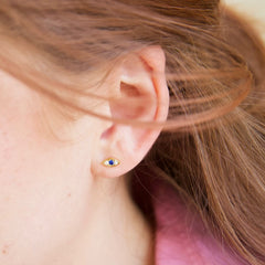 Lisa Angel - Crystal Eye Stud Earrings in Gold