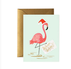 Holiday Flamingo- Rifle Paper Box of 8 Cards