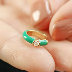 Lisa Angel - Enamel Green Ear Cuff