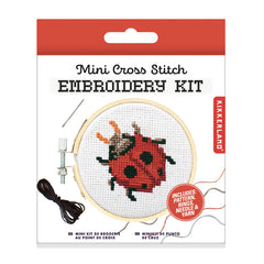 Kikkerland Mini Cross Stitch Embroidery Kit - Ladybug