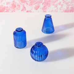 Sass & Belle Cobalt Blue Glass Bud Vases - Set of 3