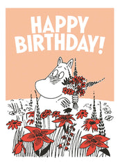 Moomin Birthday Flowers Greeting Card