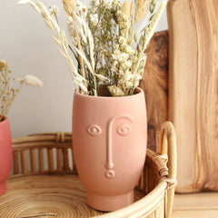 Sass & Belle Large Face Vase Matte Pink