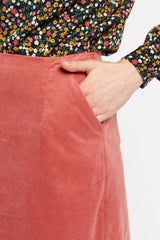 Louche Dylan Cord A-Line Mini Skirt - Blush Pink
