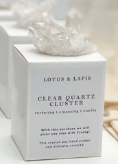 Lotus & Lapis Clear Quartz Cluster Boxed