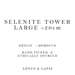 Lotus & Lapis Selenite Tower Large
