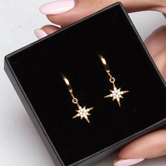 Scream Pretty - Gold Plated Starburst Hoop Earrings