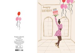 Roger La Borde Happy Birthday Woman Cake Card