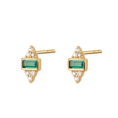 Scream Pretty - Audrey Stud Earrings With Green Stones
