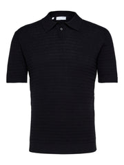 Selected Homme Owen Short Sleeve Knit Polo - Black
