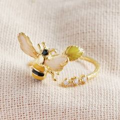 Lisa Angel Bumblebee and Crystal Adjustable Ring
