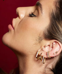 Scream Pretty - Gold Plated Baguette Bar Ear Cuff With Clear Stones