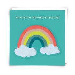 Rainbow Sequin Card - Welcome Little One - Redback Cards
