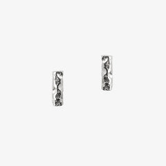 Matthew Calvin Small Meteorite Bar Stud Earrings - Silver