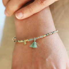 Lisa Angel Green Semi Precious Beaded Bracelet