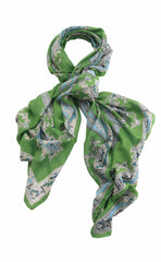 One Hundred Stars Hankerchief Green Scarf