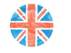 Union Jack Round Paper Plate - Talking Tables