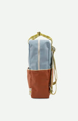 Sticky Lemon - Large Backpack Colourblocking | Blue Berry + Willow Brown + Pear Green