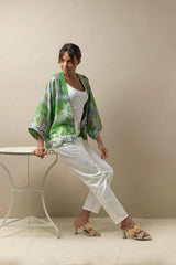 One Hundred Stars Handkerchief Green Kimono