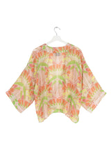 One Hundred Stars Deco Fan Pink Kimono