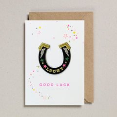 Petra Boase - Riso Papercut Lucky Horseshoe Card
