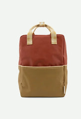 Sticky Lemon - Large Backpack Colourblocking | Fig Brown + Apple Tree + Vanilla Sorbet