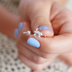 Lisa Angel Adjustable Sterling Silver Turtle Ring