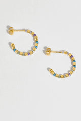 Estella Bartlett Coco Bead Hoops Gold Plated