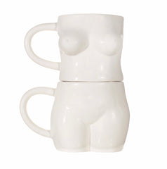 Sass & Belle Body Stacking Mugs White - Set of 2