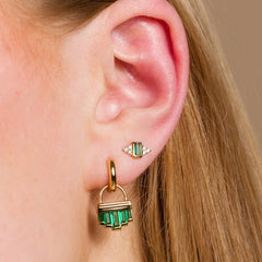 Scream Pretty - Single Green Cleopatra Huggie Earring
