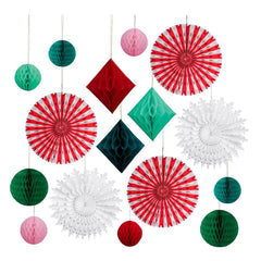 Meri Meri Christmas Honeycomb Decorations - Set of 16