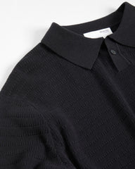 Selected Homme Owen Short Sleeve Knit Polo - Black
