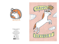 Roger La Borde Unicorn Happy Birthday Card