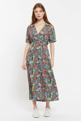 Louche Sakani Floret Print Midi Short Sleeve Dress