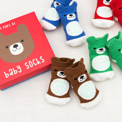 Rex London Bear Baby Socks (4 pairs)