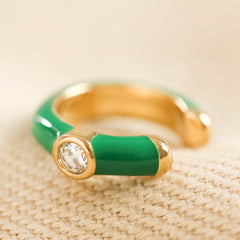 Lisa Angel - Enamel Green Ear Cuff