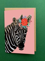 Max Made Me Do It Zebra Floral card