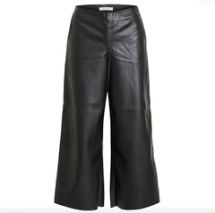 Vila Vipen Cropped Faux Leather Coated Pants