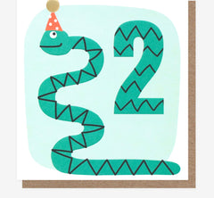 Caroline Gardner - Snake 2nd Birthday Card