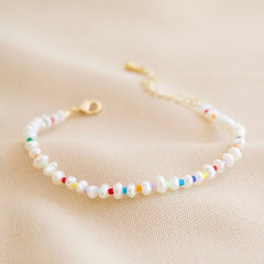 Lisa Angel Pearl With Myuki Beads Clasp Bracelet